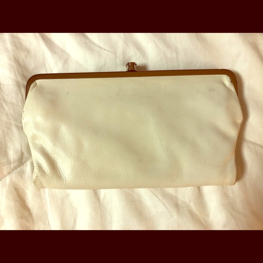 White Leather Clutch Wallet